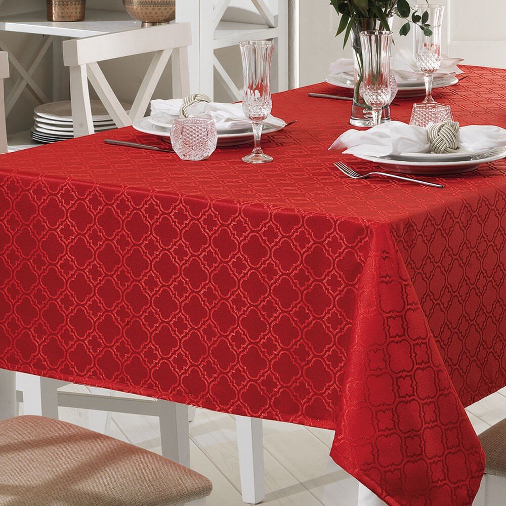 toalha de mesa requinteii retrangular tj 4667 vermelho zoom