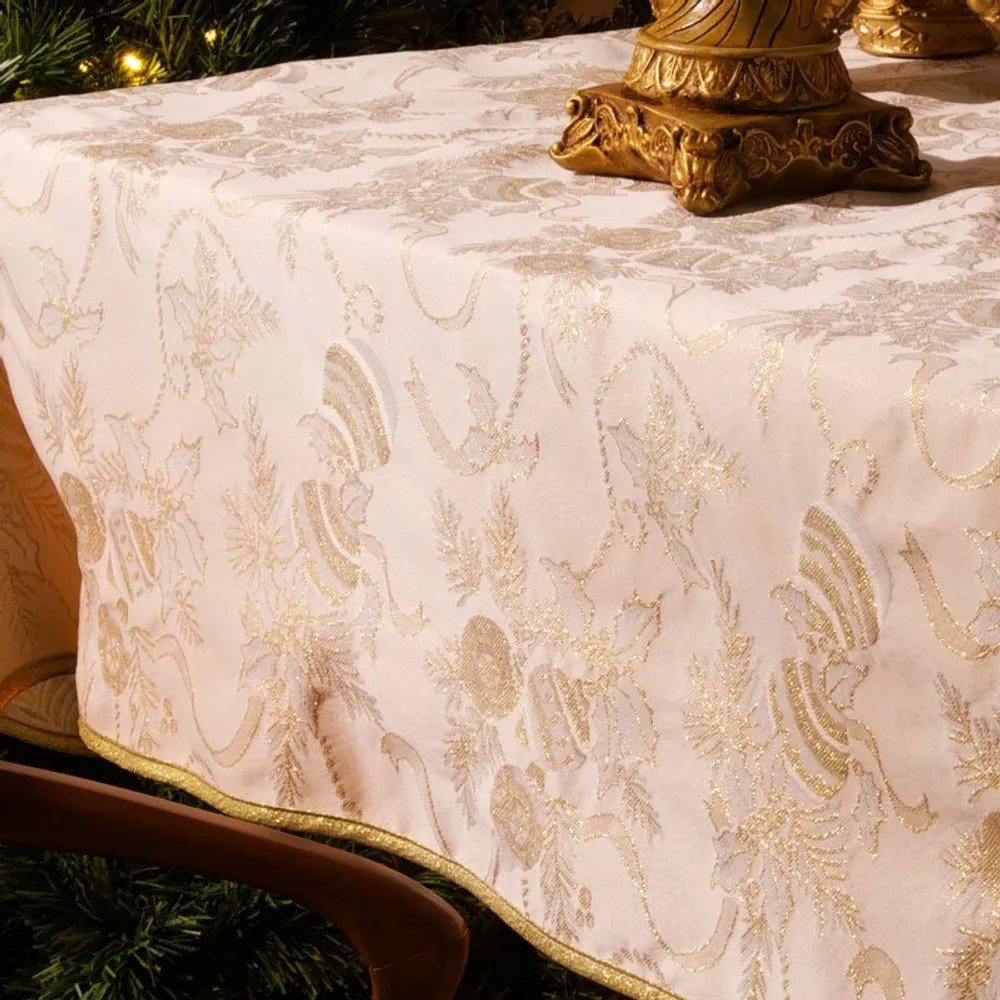 toalha de mesa quadrada karsten golden natal zoom