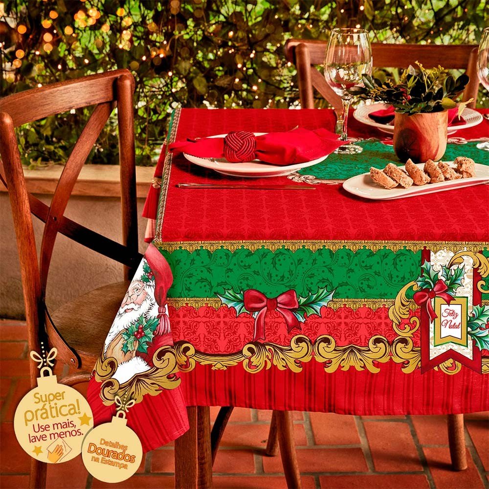 toalha de mesa lepper natal com alegria de natal