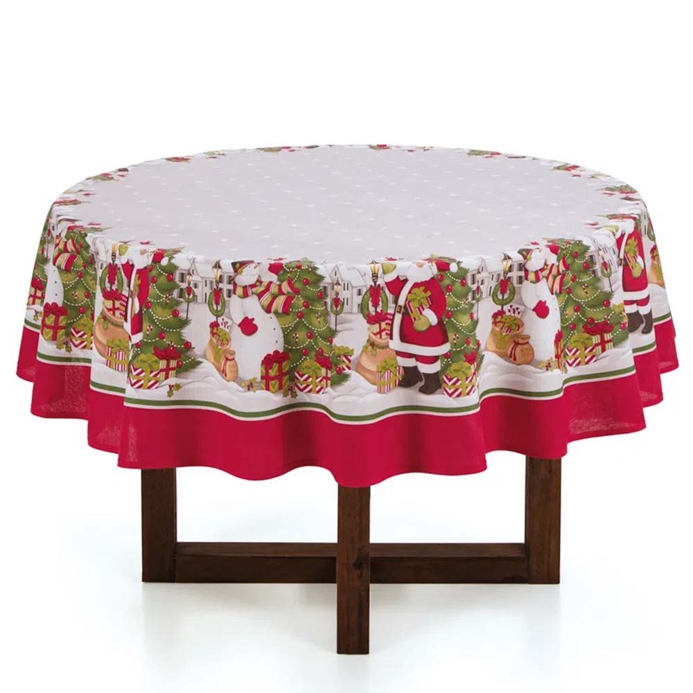 toalha de mesa redonda vila de natal