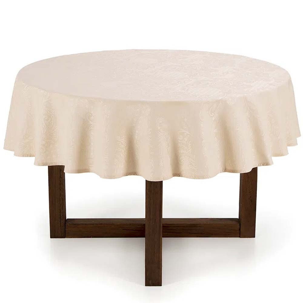 toalha de mesa mendi natural redonda