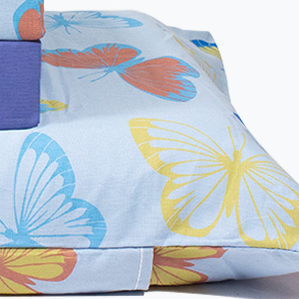 jogo de cama borboletas azul lencol azul 3