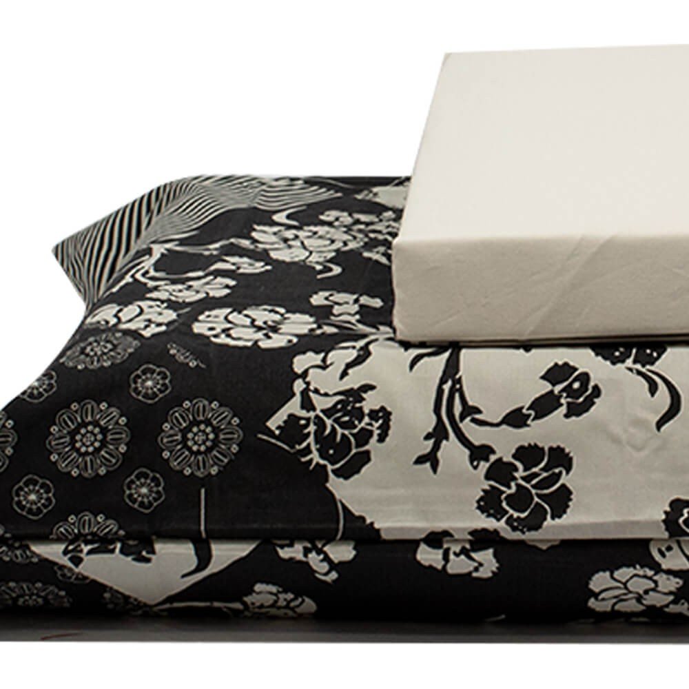 jogo de cama mandalas e flores cinza claro 3