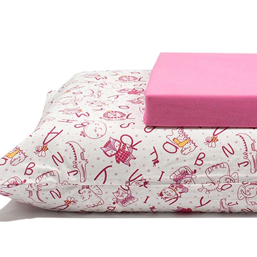 jogo de cama bichos rosa pink 3