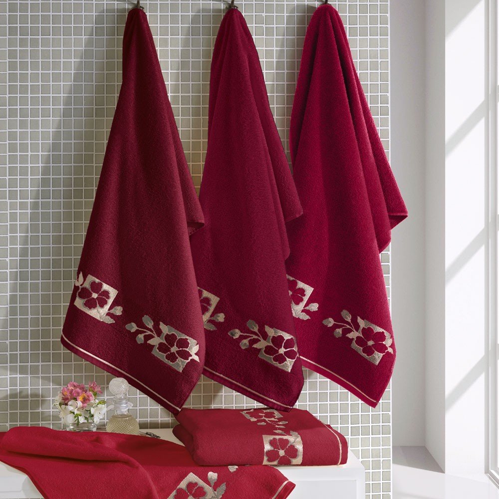 toalha de banho buettner azaleia vermelho
