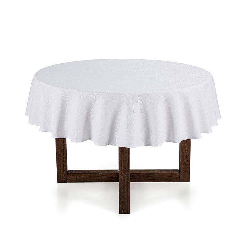 toalha de mesa mendi branco redonda
