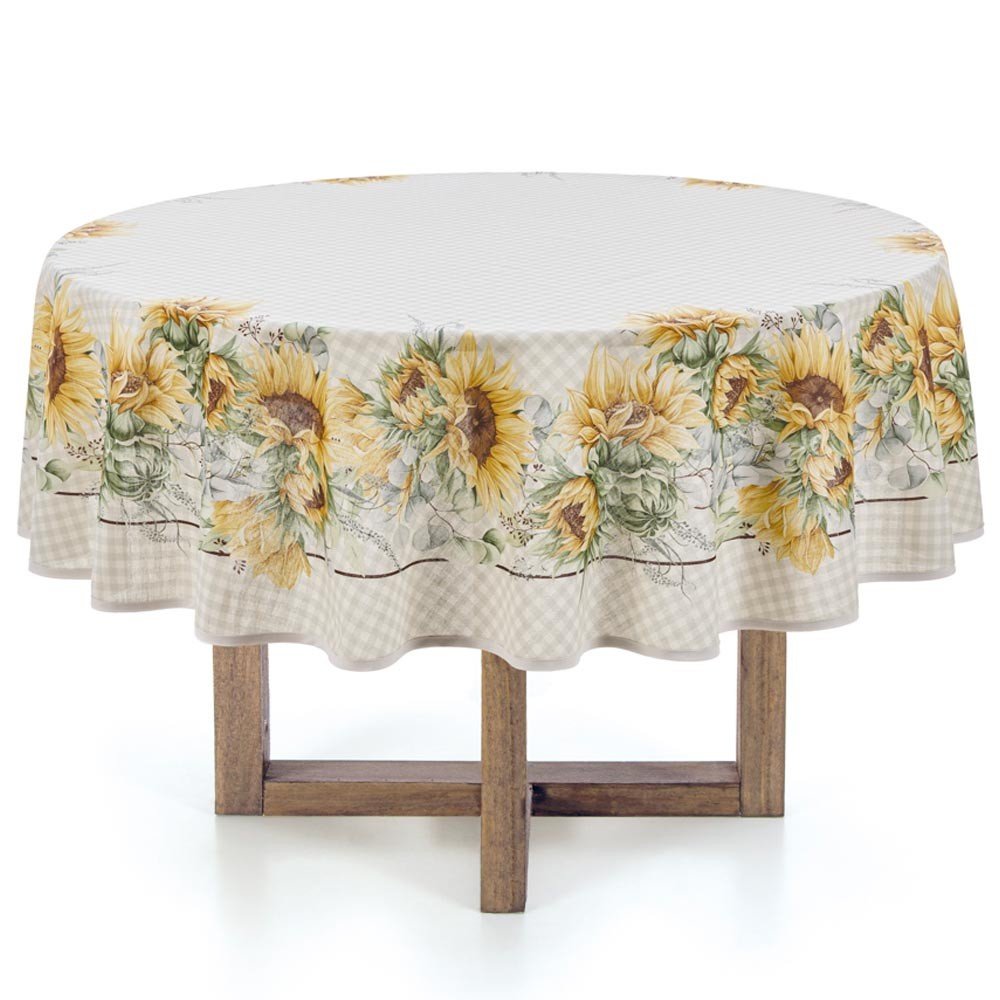 toalha de mesa flor do sol redonda