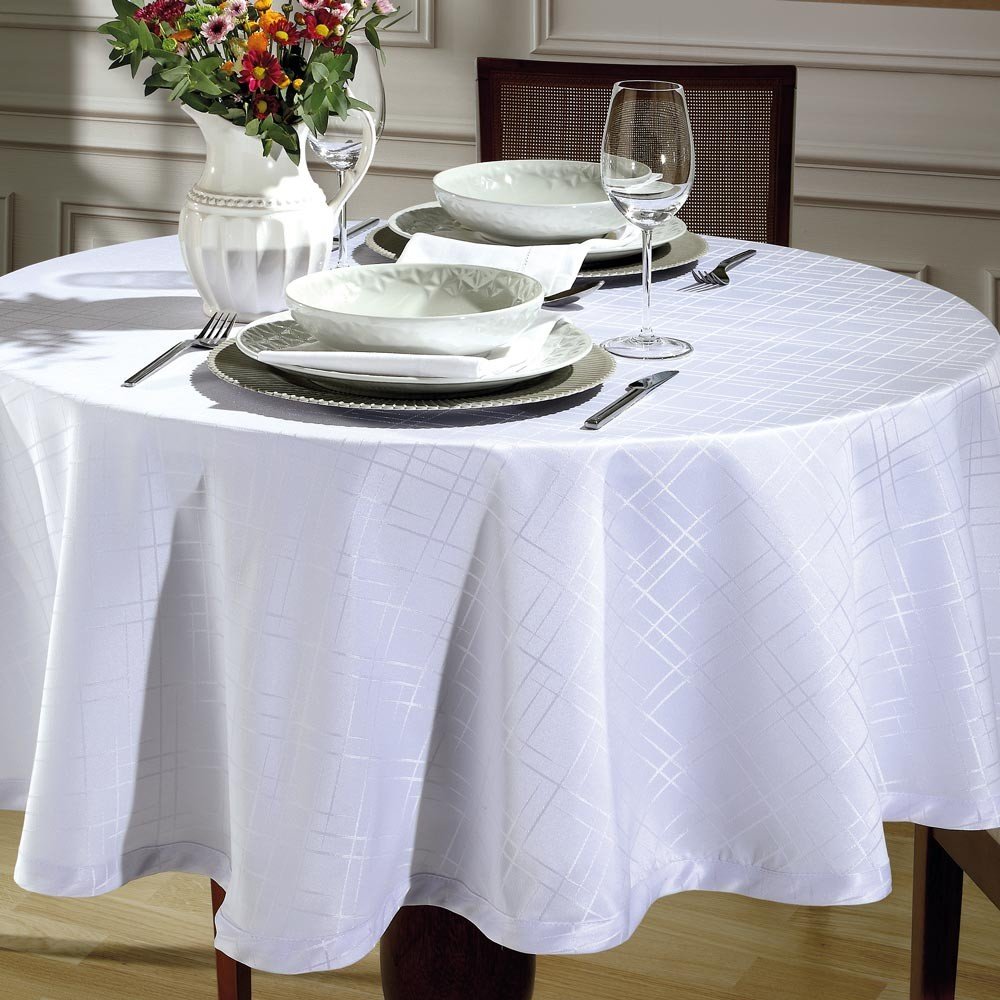 toalha de mesa tj 5795 redonda branco