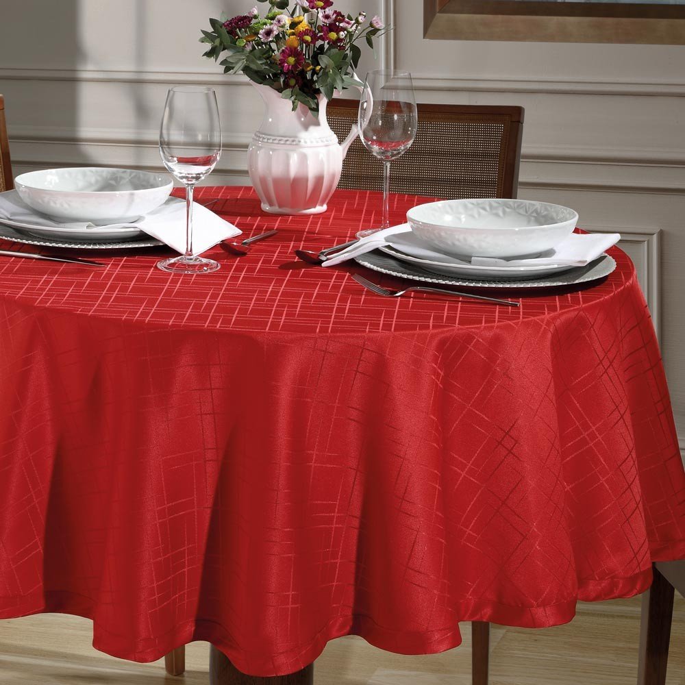 toalha de mesa tj 5795 redonda vermelho
