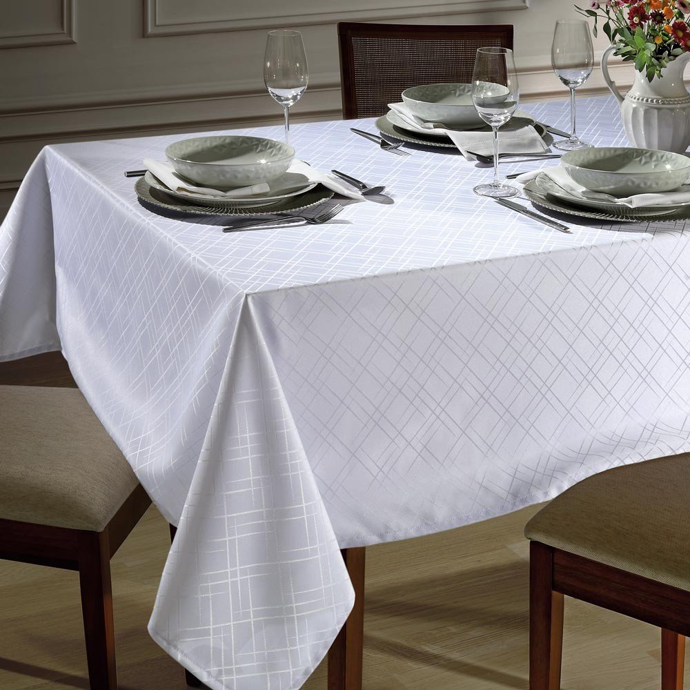 toalha de mesa tj 5795 retangular branco