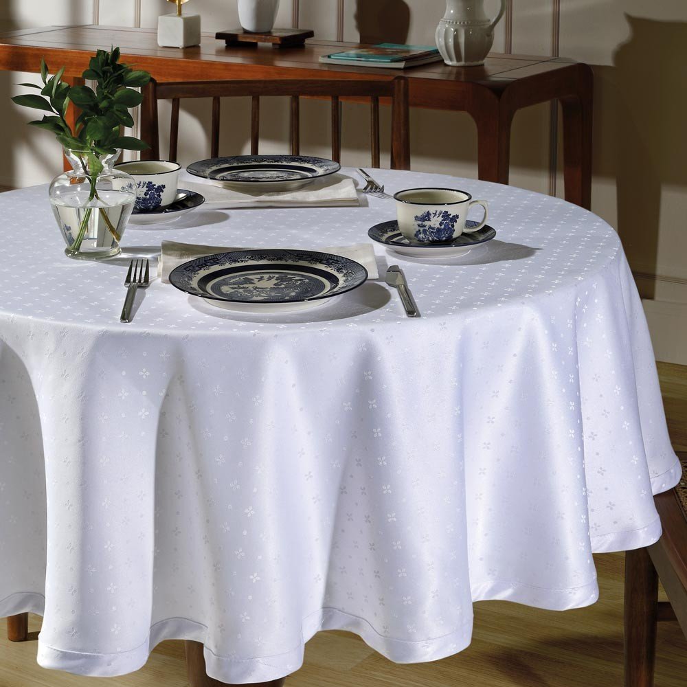 toalha de mesa tj 5796 redonda branco
