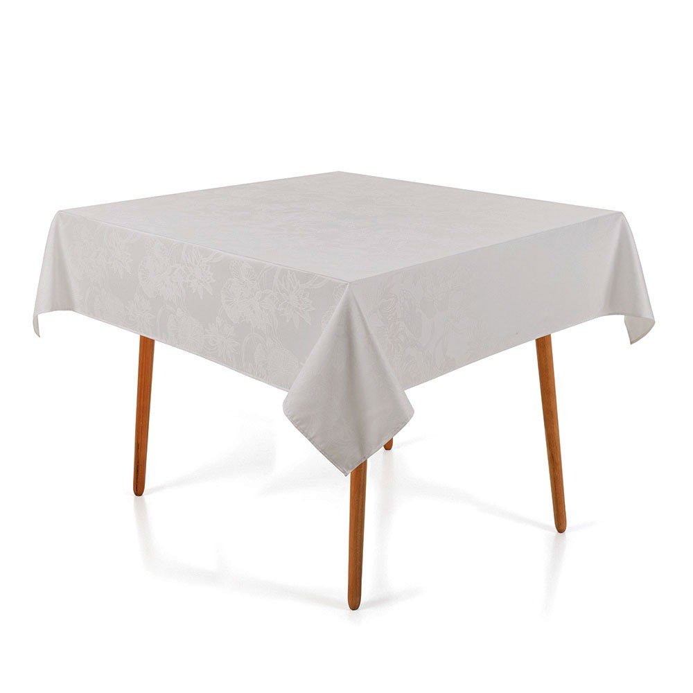toalha de mesa lotus branco quadrada