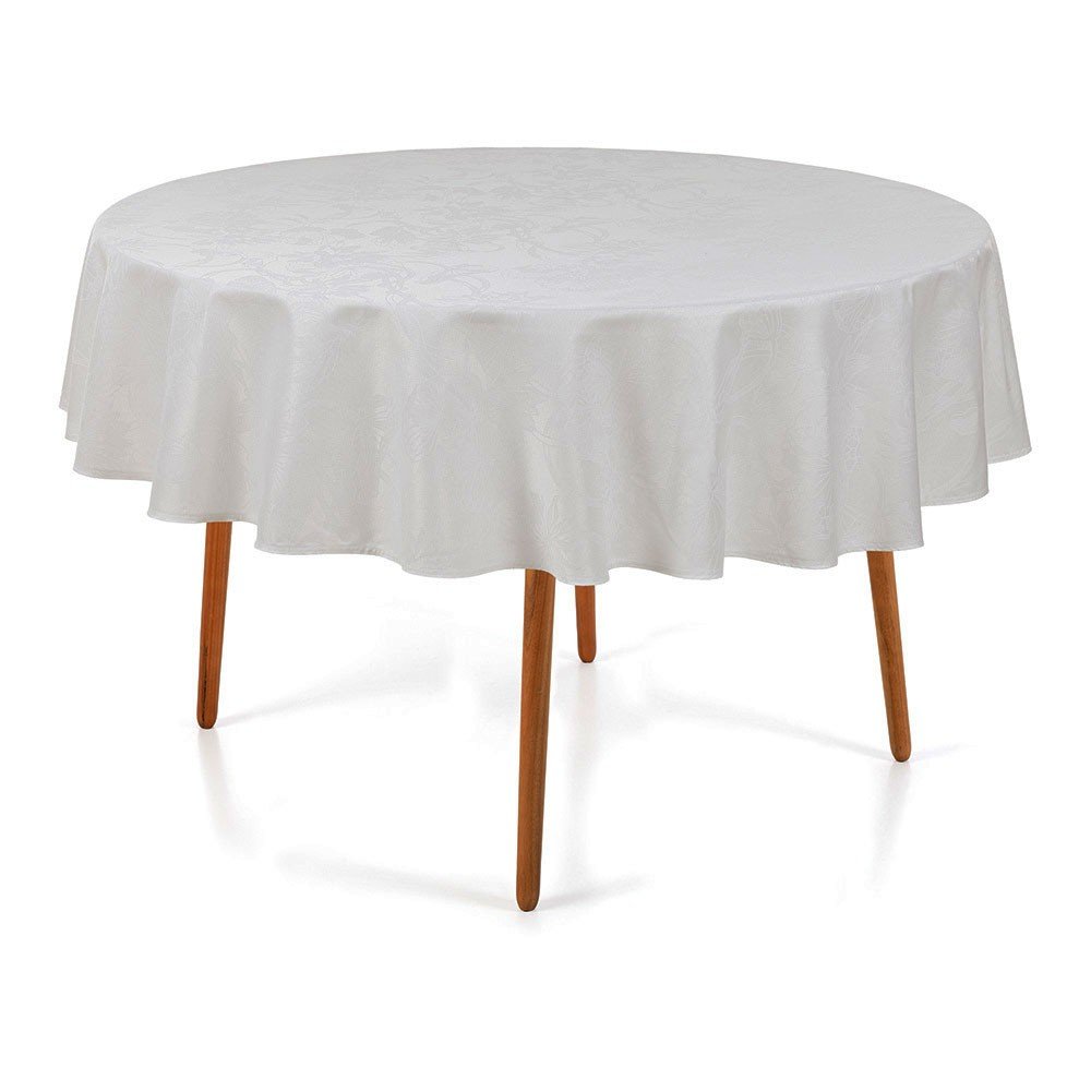 toalha de mesa lotus branco redondar