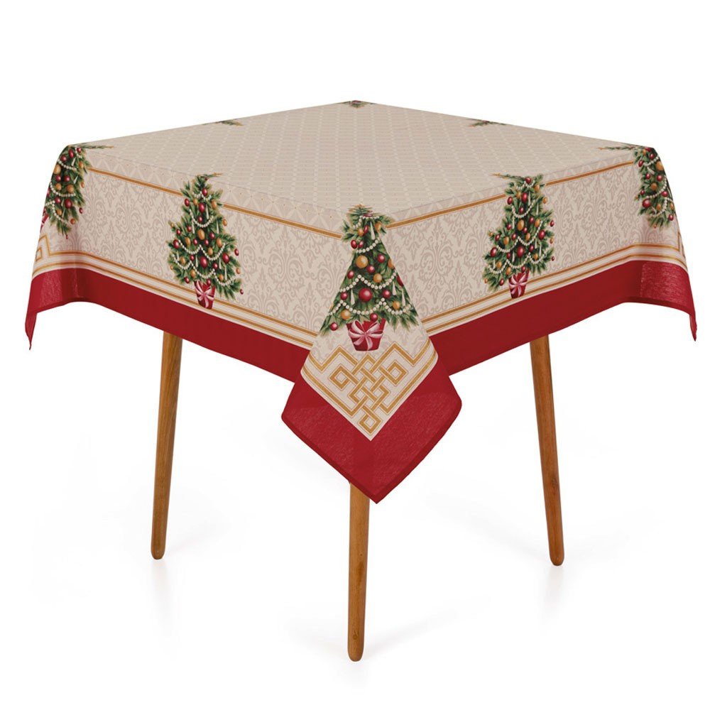 toalha de mesa natal pinheiro decor quadrada