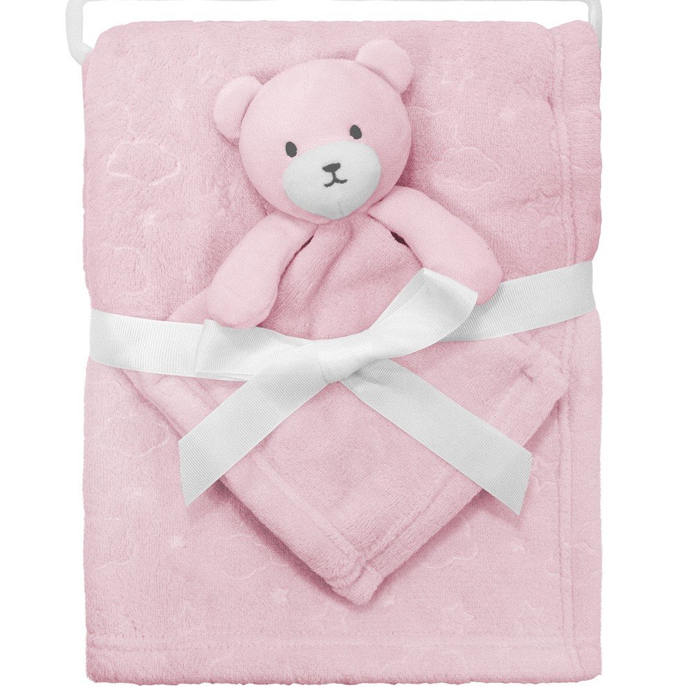 manta com naninha rosa urso